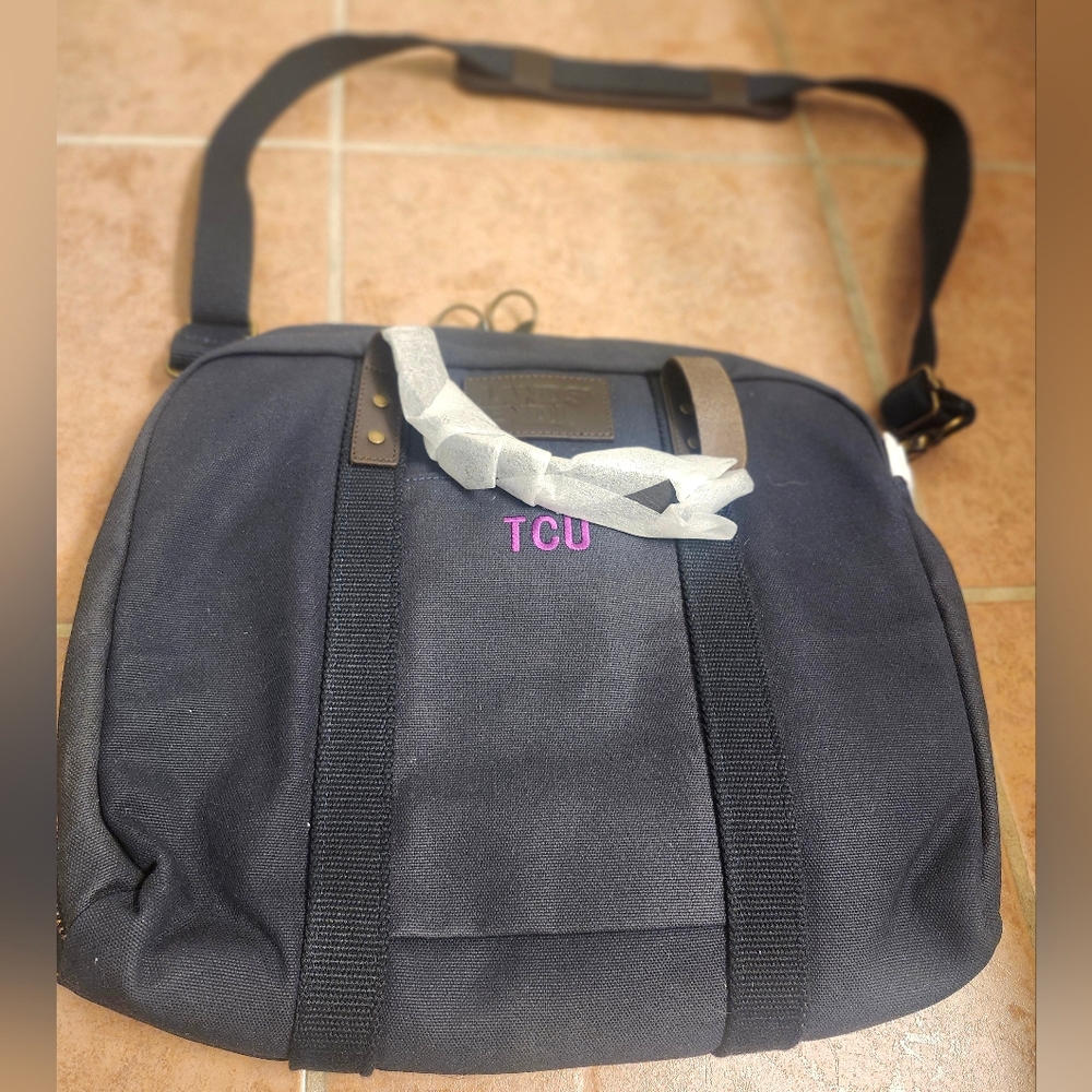 Lands' End Navy Laptop Bag-TCU